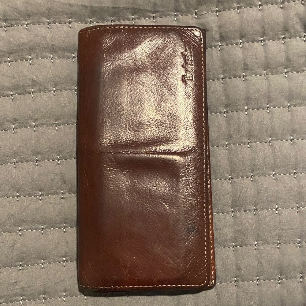 Timberland Brown Leather Checkbook Wallet